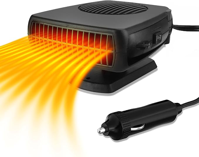 Car Heater, 200W Car Heaters Auto Part 12V Portable Heater for Car, Car Heater That Plugs Into Cigarette Lighter, Car Defroster Windshield Demister, Auto Defogger 360° Rotatable With Ergonomic Handle