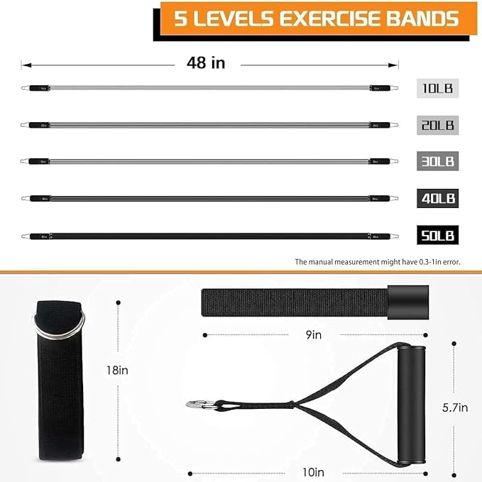 VEICK Resistance Bands, Exercise Bands for Working Out with Handles, Elastic Workout Bands for Men Women, Exercising Bands for Strength Training Equipment at Home Gym-FlexoryFit