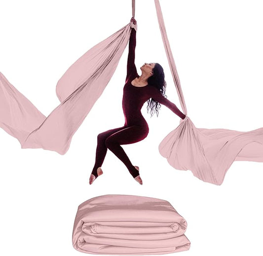 15/25 Yards Aerial Silk Professional Indoor Aerial Yoga Hammock Fabric Outdoor Fitness Silk for Dance, Circus Training, Home Gym-FlexoryFit