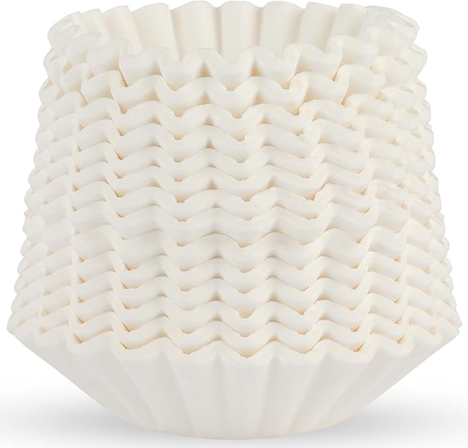 Tupkee Coffee Filters 8-12 Cups - 300 Count, Basket Style, White Paper, Chlorine Free Coffee Filter, Made in the USA