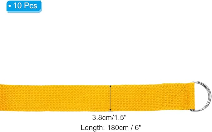 PATIKIL Yoga Strap for Stretching, Cotton Yoga Belt with Adjustable Metal D-Ring Buckle Stretch Band for Fitness Pilates-FlexoryFit