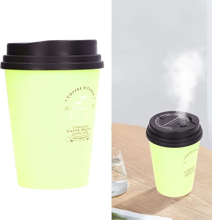 USB Mini Humidifier, Car Diffuser & Desk Humidifier - Low Noise Auto Off, Portable & Cute (Green)