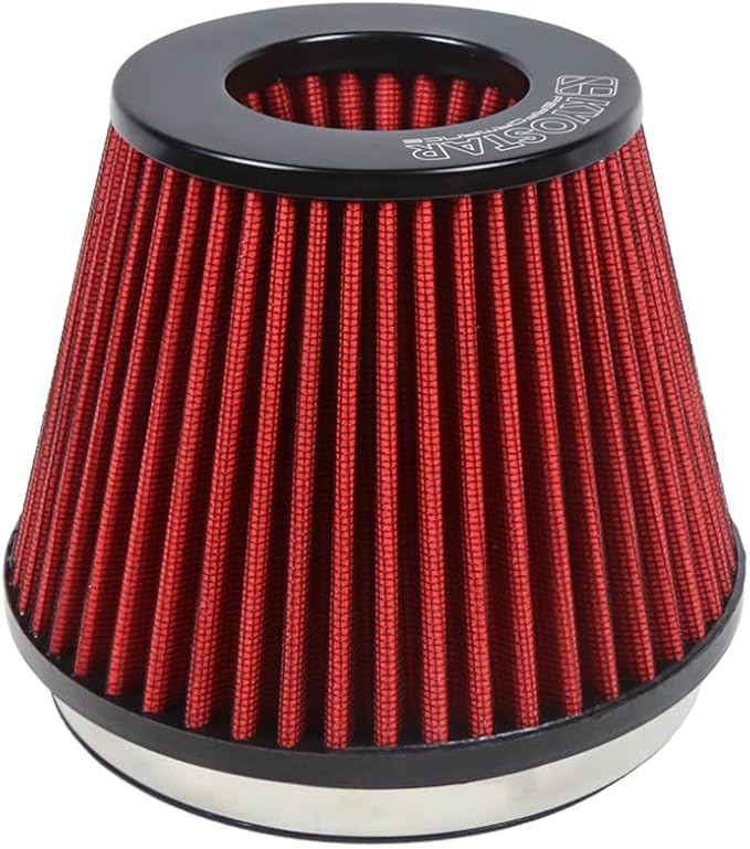 Kyostar 6 Inch (152mm) Neck High Flow Inlet Cold Air Intake Cone Replacement Dry Air Filter Red