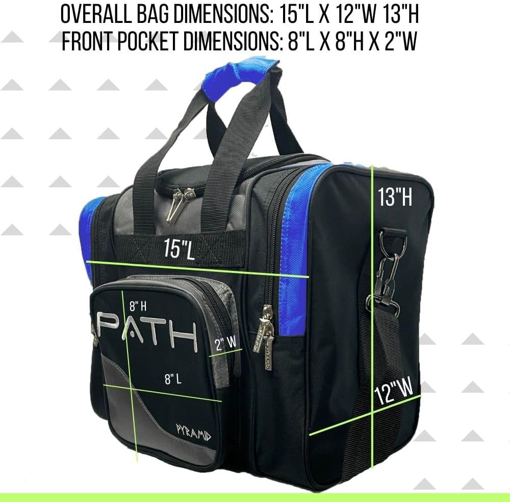 Pyramid Path Pro Deluxe Single Bowling Ball Tote - Holds One Ball, One Pair Shoes Up to Mens 15