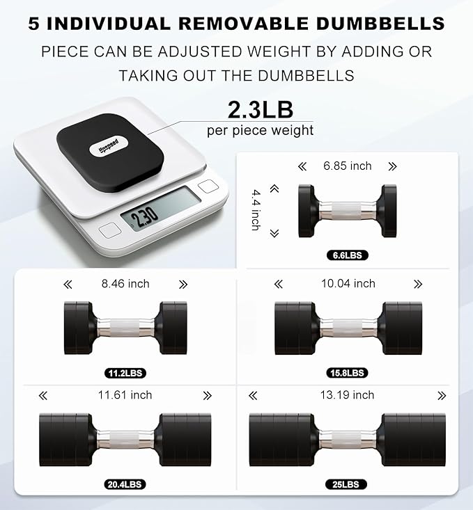 15LB 20LB 50LB Adjustable Dumbbell Set Free Weights Dumbbells Set for Women Men Hand Weights Sets Adjust Dumbbell Weight Sets for Home Gym Exercise Workout Strength Training Equipments-FlexoryFit