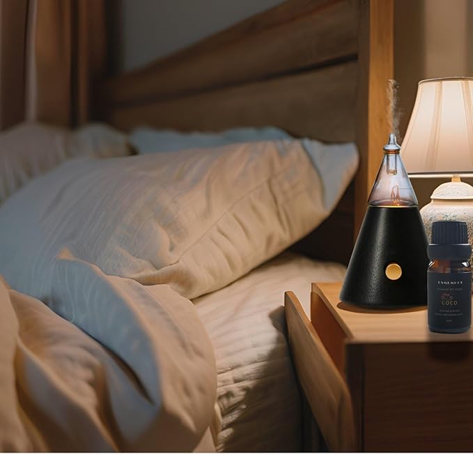Aroma Nebulizer - Waterless Essential Oil Diffuser with Wood and Glass, Professional Grade atomtzing Diffuser, No Water, No Heat, No Plastic (1 Fragrance Included)