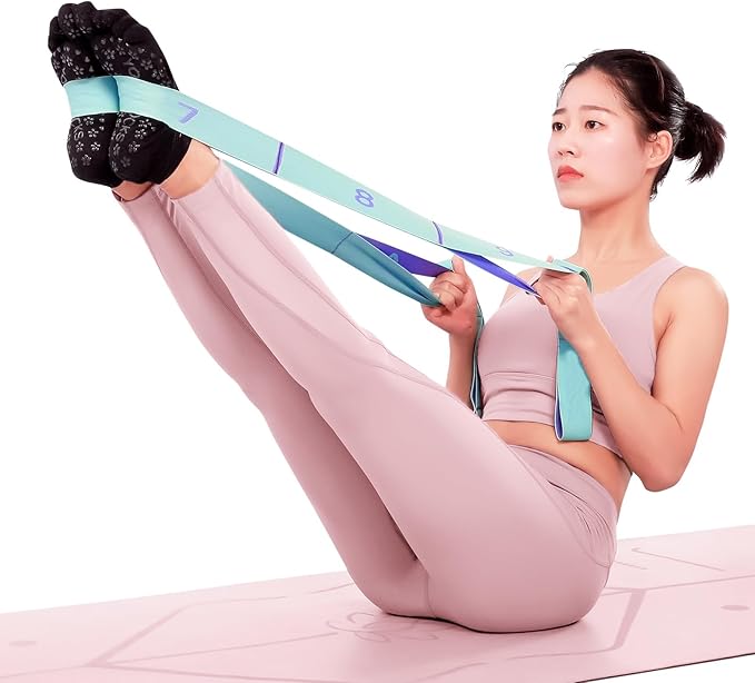 11 Loops Stretch band - Yoga, Pilates, Ballet, and Physical Therapy Stretching strap for Flexibility, Leg Stretching, and Exercise - Durable Stretching equipment for Dance and Fitness-FlexoryFit