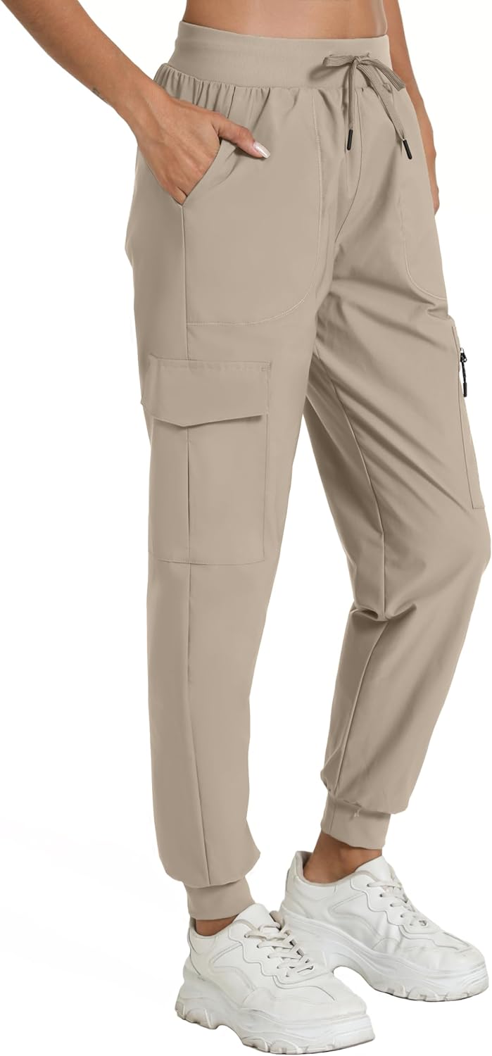Women's Lightweight Cargo Pants with Pockets Stretchy Quick Dry Hiking Pants for Travel Casual Outdoor