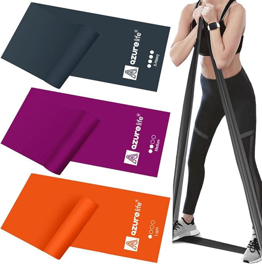 Resistance Bands,Professional Long Non-Latex Elastic Stretch Bands,Exercise Bands for Physical Therapy, Yoga, Pilates, Rehab, at-Home or The Gym Workouts, Strength Training-FlexoryFit