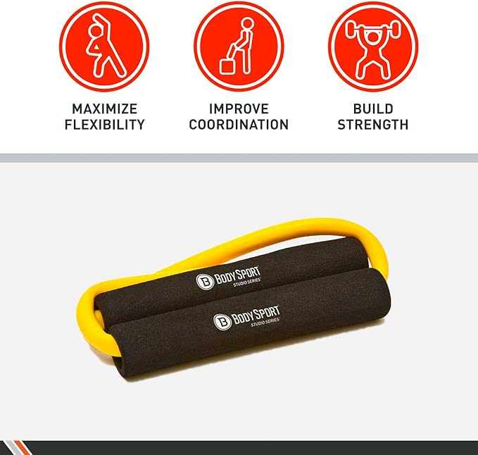Body Sport Loop Tubing , Resistance Band with Foam Pad Handles for Strength Training and Rehabilitation-FlexoryFit
