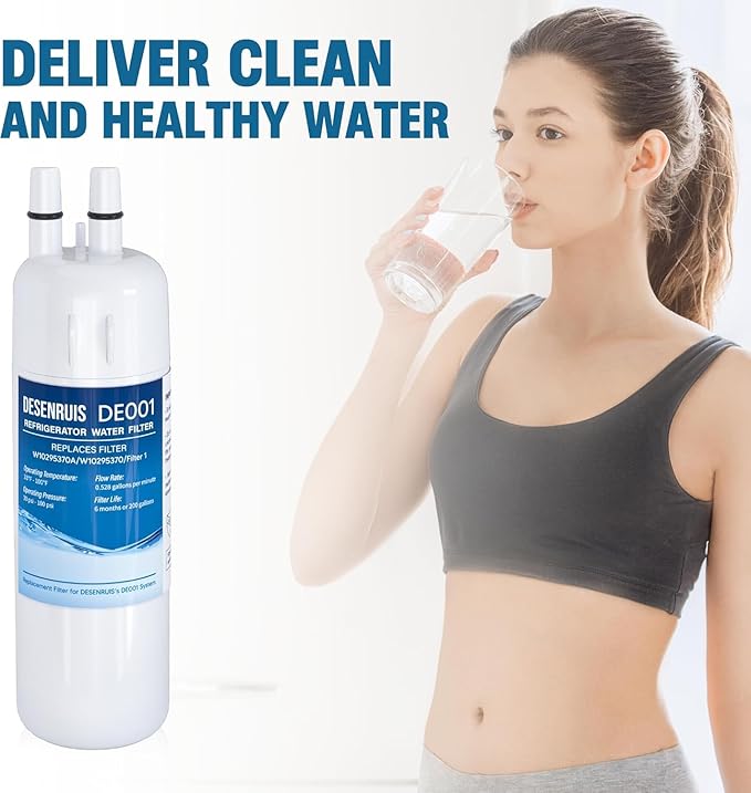 W10295370A Water Filter Replacement Compatible with W10295370, EDR1RXD1, Filter 1, WHR1RXD1, KAD1RXD1, P8RFWB2L, P8WB2L, P4RFWB, P5WB2L, Pack of 4,By DESENRUIS
