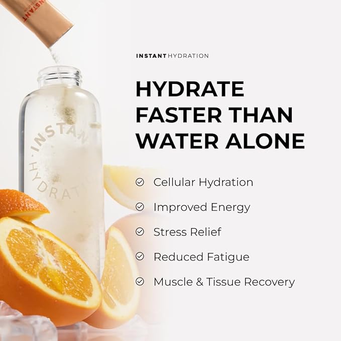 Instant Hydration Electrolytes Powder Packets - Citrus Orange Drink Mix - Zero Sugar - Keto, Vegan, Gluten-Free, Non-GMO - Boost Recovery, Brain Health, Muscle & Tissue Support- 30 Sticks-FlexoryFit