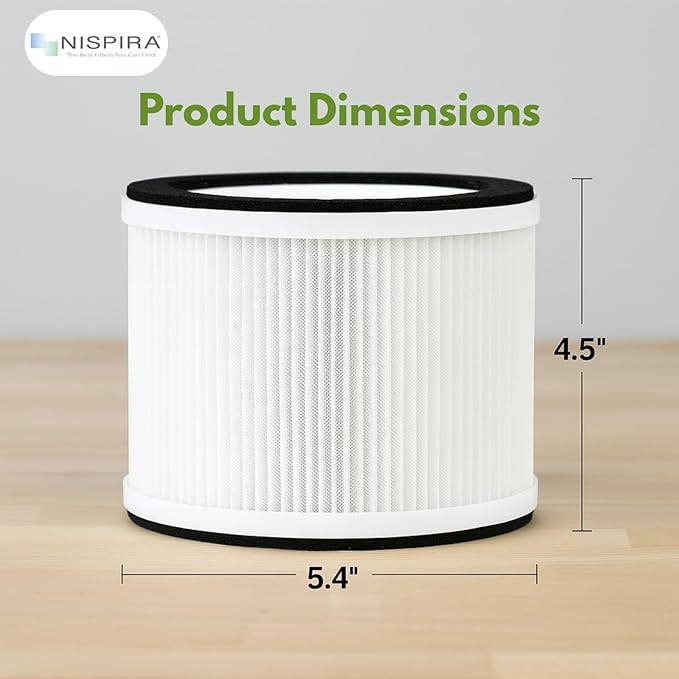 Nispira True HEPA Filter Replacement Compatible with Rigoglioso Air Purifier GL-2109 GL2109. 4 Packs