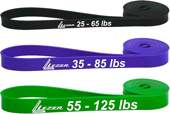 LEZER Resistance Bands - Pull Up Bands for Home Gym Fitness, Stretching, Physical Therapy & Training - Includes Instruction-FlexoryFit