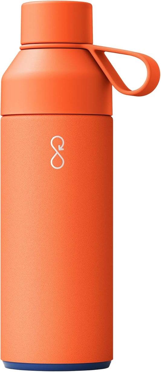 Ocean Bottle - Recycled Stainless Steel Drinks Reusable Water Bottle - Eco-Friendly & Reusable - Sun Orange - 17 oz