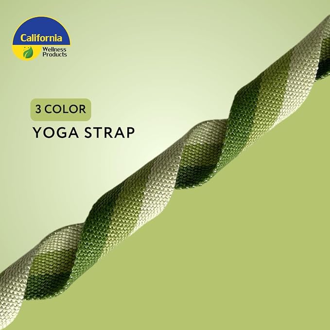 California Yoga Strap | Yoga Belt with Safe Adjustable D-Ring Buckle for Pilates | Stretching Strap | Exercise Bands | Physical Therapy | Improves Sitting Posture-FlexoryFit