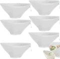 6 Back Bowl-shaped Nylon Cheesecloth Bags, Reusable Drawstring Cheese Cloth Bag for Straining, Fine Mesh Strainer Bag for Almond Milk, Soy Milk, Dumpling Fillings, and More (Large)