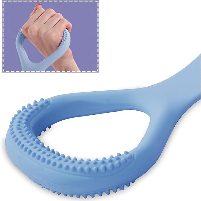 HUICHAI Figure 8 Fitness Resistance Band with Handles, Pure Barre Workout Chest Arm and Shoulder Stretch Bands Exercise Equipment, Blue-FlexoryFit