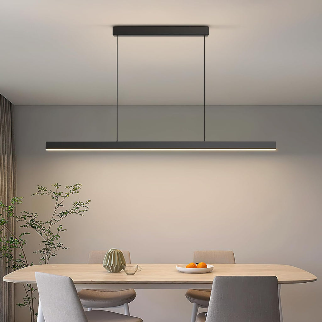Modern Island Lights, 70.8in LED Pendant Light Dimmable with Remote Control 3000k-6000K Adjustable Color Temperature, Aluminum Chandelier Lamp Fixture for Kitchen, Dining Room, Billiard Room
