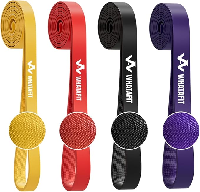 WHATAFIT Resistance Bands, Pull Up Assistance Bands, Exercise Bands, Workout Bands Set for Men and Women Home Fitness, Body Stretching, Strength Training, Physical Therapy-FlexoryFit