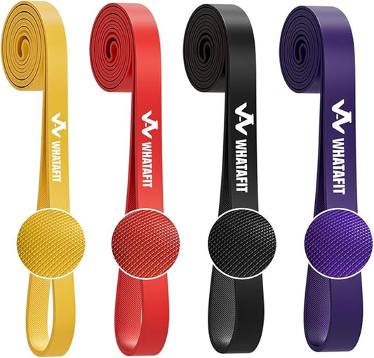 WHATAFIT Resistance Bands, Pull Up Assistance Bands, Exercise Bands, Workout Bands Set for Men and Women Home Fitness, Body Stretching, Strength Training, Physical Therapy-FlexoryFit