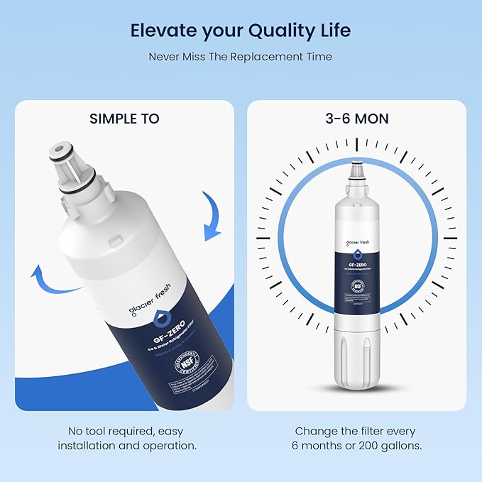 GLACIER FRESH Water Filter Replacement for Sub-Zero 4204490, 4290510, 9030868 Refrigerator Water Filter, 2 Pack