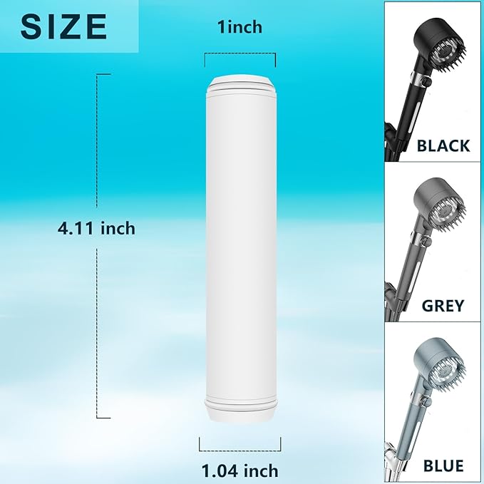 Replacement Water Filter for Shower Head Handheld,Compatible with PWERAN and Fitespot Shower Head Handheld Filter System,Removes Heavy Metals and Chlorine.(2 Pack)