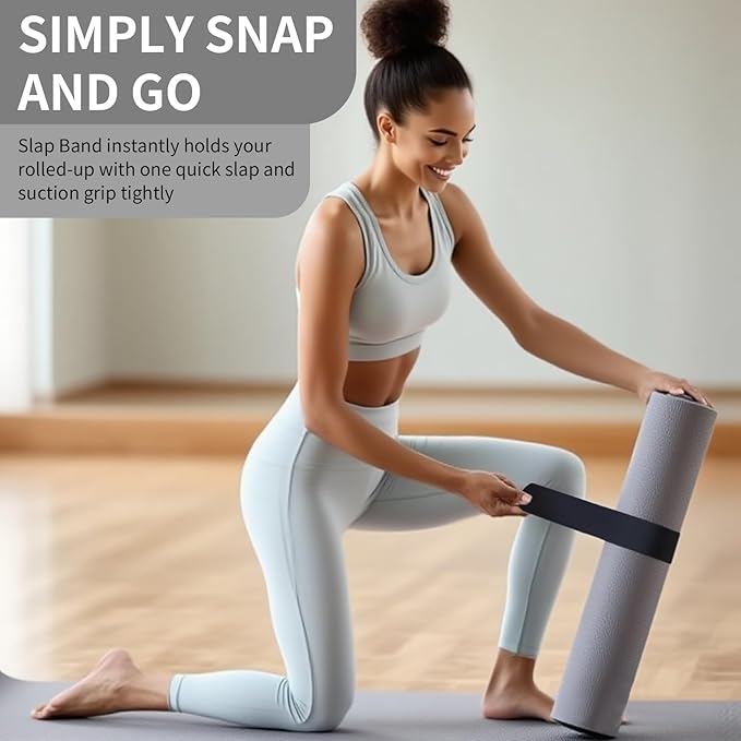 25" Yoga Mat Strap | Slap Band Holder for Carrying and Storage Mats | Rolled Scrunchie Yoga Essential Accessory-FlexoryFit