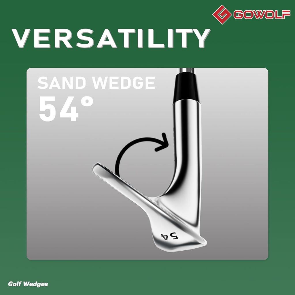 Gowolf Forged Golf Wedges 50/52/54/56/58/60/69 Degree Single or Sets for Men, Right Hand Premium Full Face Gap Wedge Sand Wedge Lob Wedge Golf Club, Great Golf Gifts - CNC Milled Face for More Spin