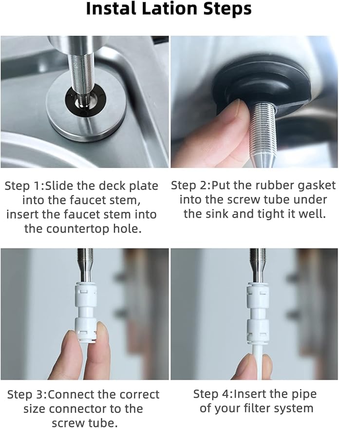 Drinking Water Faucet,Easy to Install Sink Water RO Faucet,Lead-Free Reverse Osmosis Faucets for Kitchen Bar Sink,Brushed Nickel SUS304 Stainless Steel
