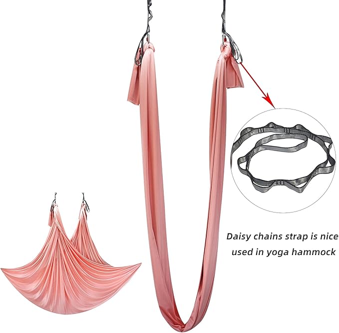 PRIOR FITNESS 2pcs Nylon Daisy Chain Straps for Aerial Yoga Hammock Swing Adjustable Aerial Silk Extender Strap Rope Anti-Gravity Yoga Extend Belts-FlexoryFit