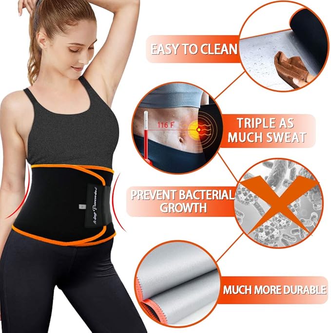 KingPavonini Waist Trimmer for Women & Mens Waist Trainer Sweat Belt Plus Size, Upgraded-FlexoryFit