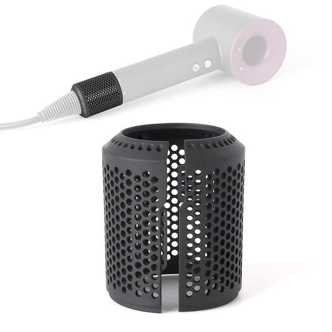 Upgraded Hair Dryer Filter Cover Compatible with Dyson Supersonic HD01 HD03 HD07 HD08 Models, Hair Dryer Strainer Filter Replacement Parts (Gray)
