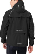 Men's Cycling Running Rain Jacket Lightweight Waterproof Biking Hiking Windbreaker Raincoat Reflective Packable
