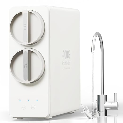 TOKIT U1 SE Under Sink Reverse Osmosis Water Filter System with Faucet 400 GPD High Flow 2:1 Pure to Drain Tankless RO Under Sink Water Filtration System FCC/SGS, NSF/ANSI 58&42 for Home Reduce TDS
