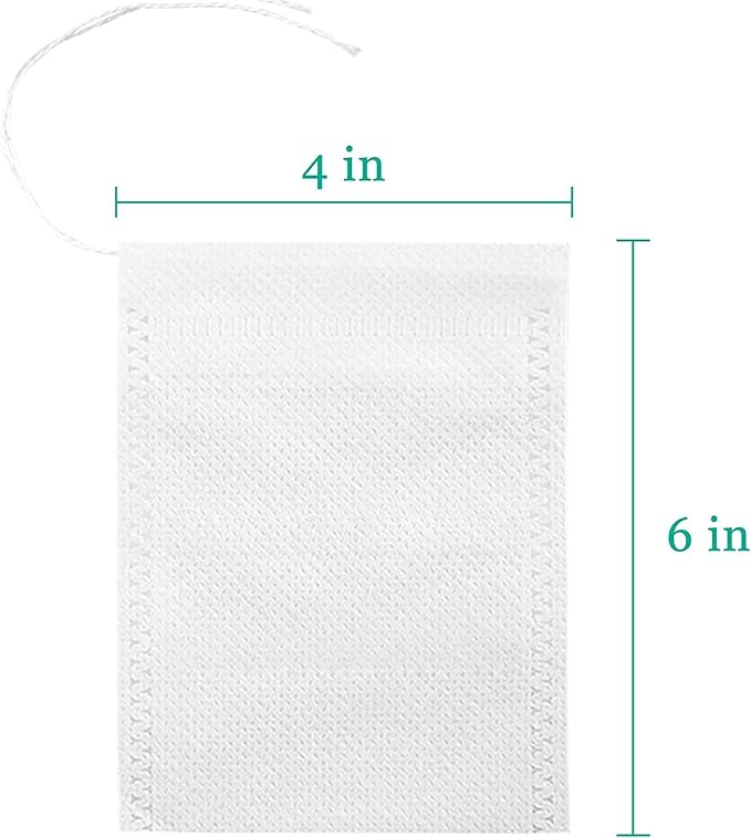 Yzurbu 50pcs 4''x6'' Cold Brew Coffee Filter Bags, No Mess Disposable Filter Bag with Drawstring for Coffee Grounds & Ice Tea