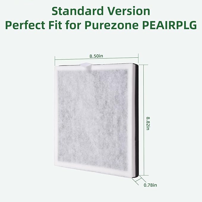 3-in-1 H13 Grade True HEPA Replacement Filter, Compatible with Pure Enrichment PureZone Air Purifier PEAIRPLG Only, 2 Pack