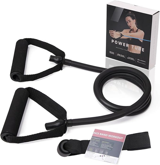 Resistance Bands with Handles for Working Out Women and Men, Exercise Bands with Door Anchor, Stretch Bands for Home Workouts, Simple Guide Included-FlexoryFit