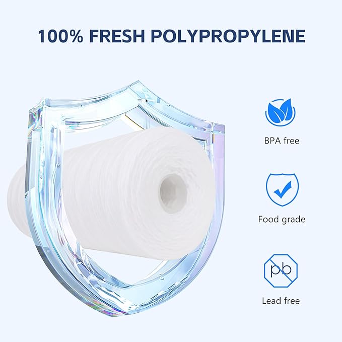 BLUERISE 5 Micron 10" x 4.5" Wire Wound Whole House Water Filter Replacement Cartridge for Sediment, Reverse Osmosis RO Filtration System Cartridge Universal for Well Water（pack of 2）
