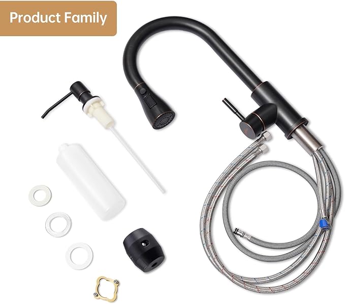 APPASO Oil Rubbed Bronze Kitchen Faucet, S304 Stainless Steel Kitchen Faucets with Soap Dispenser and Pull Down Sprayer 3 Modes, High Arch Single Handle Sink Faucet Bronze