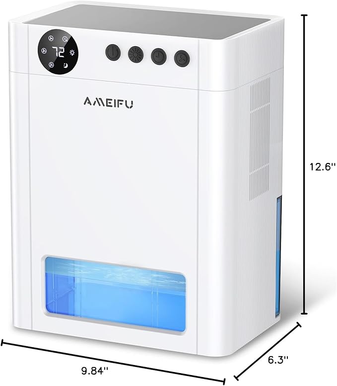Dehumidifier for Home, 135 OZ Water Tank (1000 sq.ft), Quiet Dehumidifier for Bathroom Bedroom RV Closet with Timer Setting, Auto Shut Off, 7 Colors LED Light, Sleep Mode, White