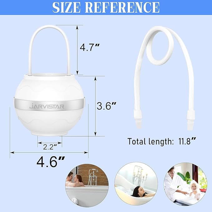 Bath Filter for Tub Faucet - 2500 Gallons of Filtration Reduces Contaminats - Reusable Hanging Bathtub Water Filter - No Installation Needed for Home Use, BPA-Free, White