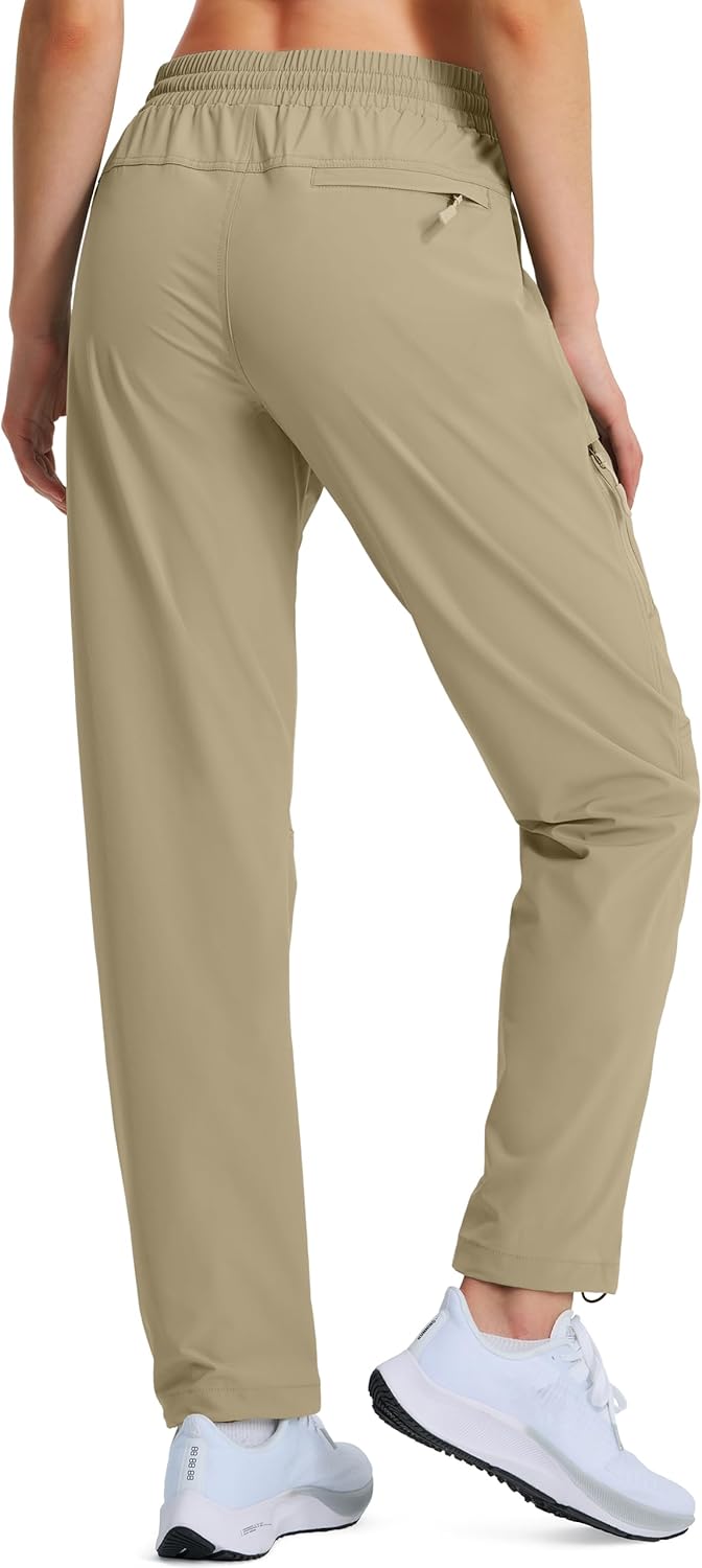 Women's Hiking Pants Quick Dry Lightweight Cargo Pants UPF 50 Water Resistant Zipper Pockets for Golf Travel Work Camping