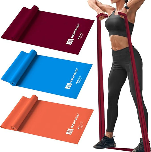 Resistance Bands,Professional Long Non-Latex Elastic Stretch Bands,Exercise Bands for Physical Therapy, Yoga, Pilates, Rehab, at-Home or The Gym Workouts, Strength Training-FlexoryFit