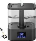 4L Top Fill Humidifiers for Bedroom & 60H Runtime - Cool Mist Humidifier, 3 Mist Levels, 8H Timer, Essential Oil Tray, Humidity Display, Quiet for Bedroom, Baby, Plants, Large Room
