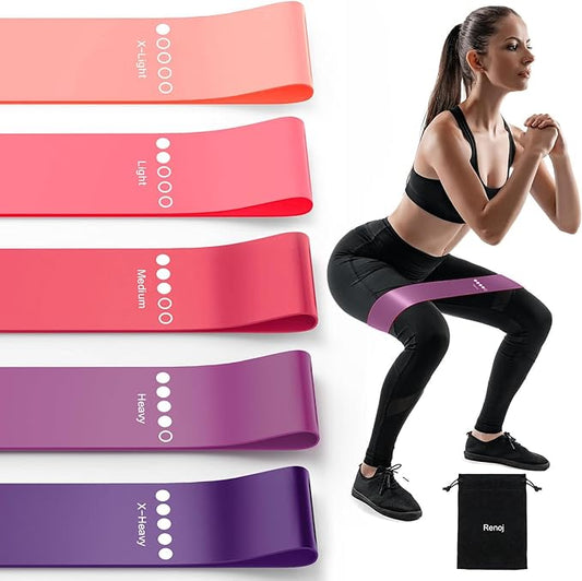 Resistance Bands for Working Out, Elastic Exercice Loop Bands for Physical Therapy, Yoga Starter Set of Stretch Bands for Booty Legs, Pilates Flexbands-FlexoryFit