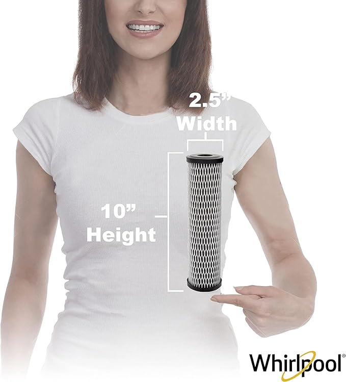 Whirlpool CTO Carbon Wrap Water Filter WHKF-WHWC, Full Case of 24 Filters, NSF Certified 5-Micron Reduces Sediment, Chlorine Taste & Odor for Whole House Filtration or Undersink Drinking System