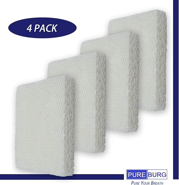 PUREBURG HFT600 Replacement Humidifier Wick Filters Compatible with Honeywell HFT600 Fits HEV615 and HEV620 Series Top Fill Tower humidifier,Filter T, 4-Pack