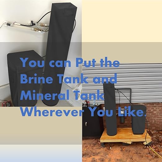 Water Softener Cover for Outside Units,Filter Tank Cover(14’’D×64’’H)+Brine Tank Cover(16''D×44''H),Water Softener Cover Outdoor,All-Weather Protection,Cover for Water Fliter Outside