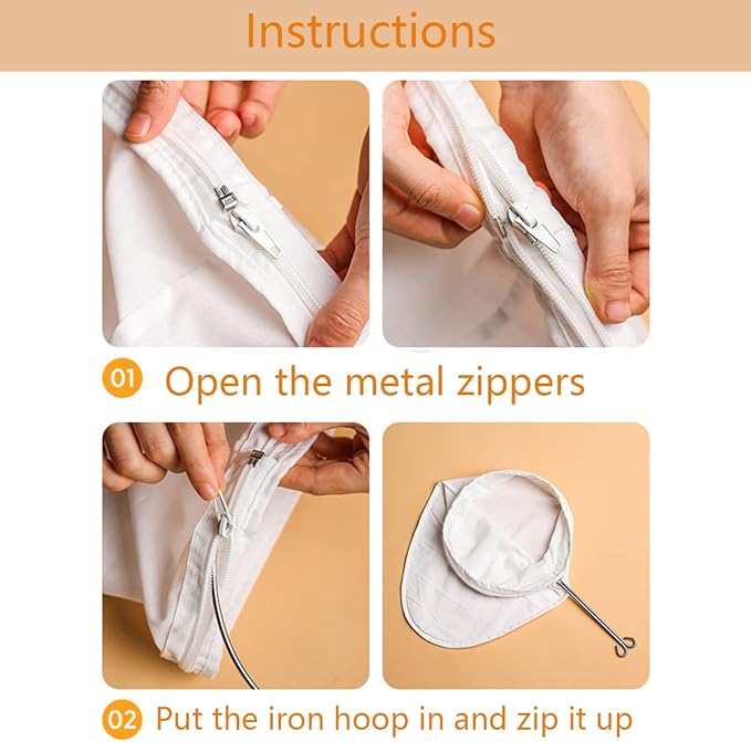 4 PCS Extra Fine Mesh Strainer Bags with Handle, Reusable Thai Tea Strainer, Cheesecloth for Straining NutMilk Coffee Milk Juices Honey Wine Oil Yogurt (2 Medium & 2 Small)